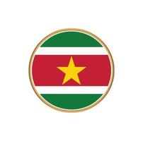 Suriname flag with golden frame vector