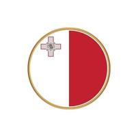 Malta flag with golden frame vector