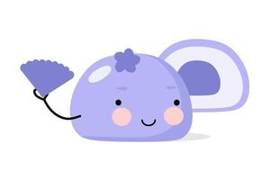 Mochi character design. Japanese cartoon desserts. vector illustration in a flat style.
