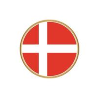 Denmark flag with golden frame vector