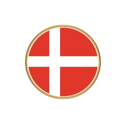 Denmark flag with golden frame