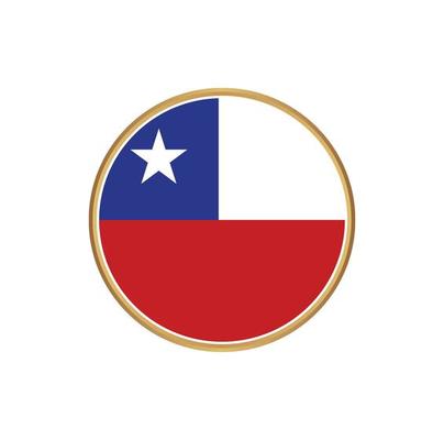 Chile flag with golden frame