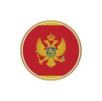 bandera de montenegro con marco dorado vector