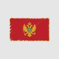 trazo de pincel de bandera de montenegro. bandera nacional vector