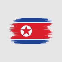 North Korea flag brush stroke. National flag vector