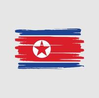 North Korea flag brush strokes vector