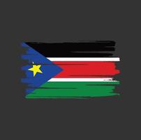 South Sudan flag brush strokes vector