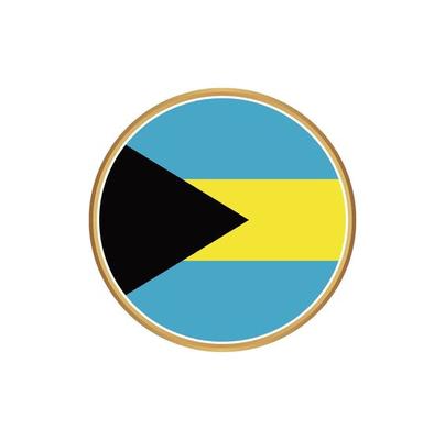 Bahamas flag with golden frame