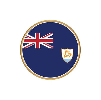 Anguilla flag with golden frame