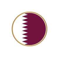 Qatar flag with golden frame vector