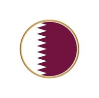 bandera qatar con marco dorado vector