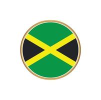 Jamaica flag with golden frame vector