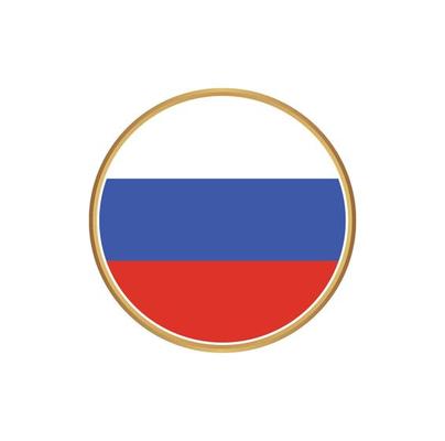 Russia flag with golden frame