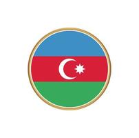 bandera de azerbaiyán con marco dorado vector