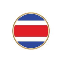 Costa Rica flag with golden frame vector