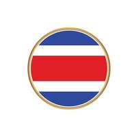 Costa Rica flag with golden frame vector