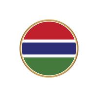 Gambia flag with golden frame vector