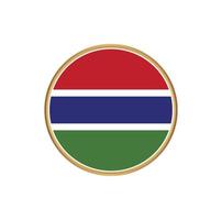 Gambia flag with golden frame vector