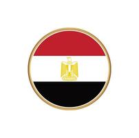bandera de egipto con marco dorado vector