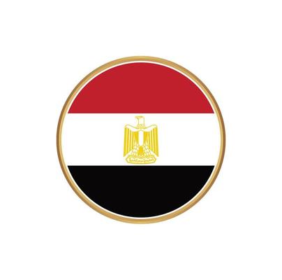 Egypt flag with golden frame