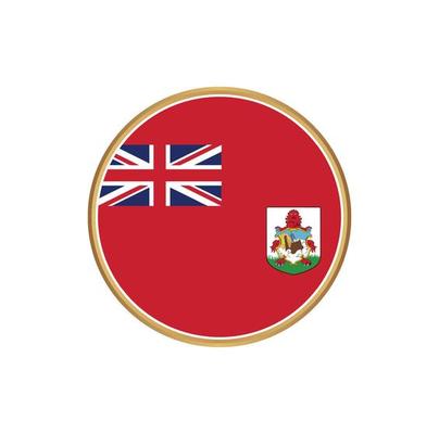 Bermuda flag with golden frame