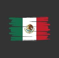 Mexico flag brush strokes vector