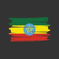 Ethiopia flag brush strokes vector