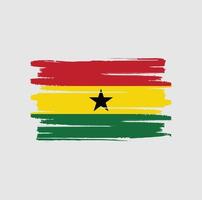 Ghana flag brush strokes vector