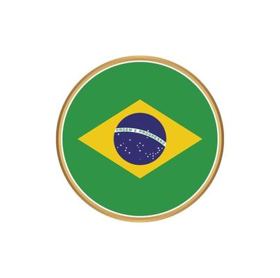 Brazil flag with golden frame