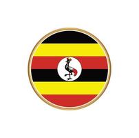 bandera de uganda con marco dorado vector