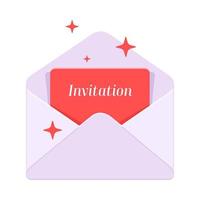 Invitation. Invitation envelope. Icon. Vector illustration isolated on white background