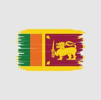 Sri Lanka flag brush stroke. National flag vector