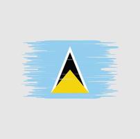 Saint Lucia flag brush stroke. National flag vector