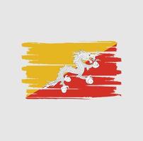 Bhutan flag brush strokes vector