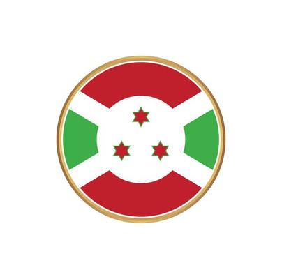 Burundi flag with golden frame