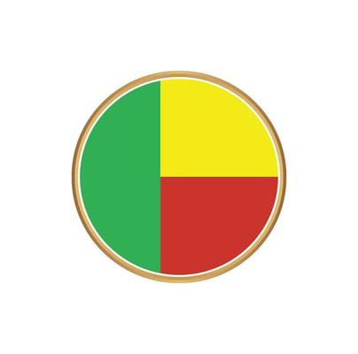 Benin flag with golden frame