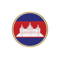 Cambodia flag with golden frame vector