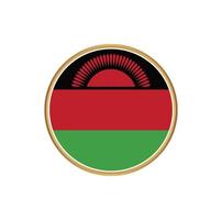 Malawi flag with golden frame vector