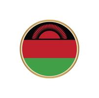 Malawi flag with golden frame vector