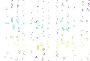 Light Multicolor, Rainbow vector background with music symbols.