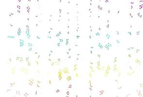 Light Multicolor, Rainbow vector background with music symbols.