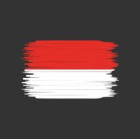 trazo de pincel de bandera de indonesia. bandera nacional vector