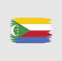 Comoros flag brush stroke. National flag vector