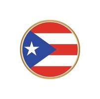 Puerto Rico flag with golden frame vector