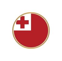 Tonga flag with golden frame vector