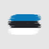 trazo de pincel de la bandera de estonia. bandera nacional vector