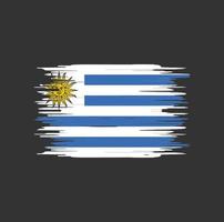 trazo de pincel de bandera de uruguay. bandera nacional vector