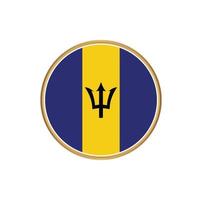 Barbados flag with golden frame vector
