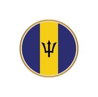 Barbados flag with golden frame vector