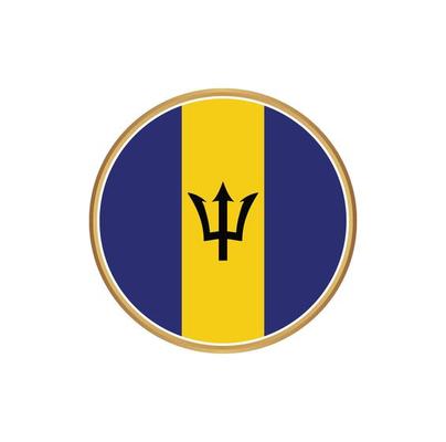 Barbados flag with golden frame